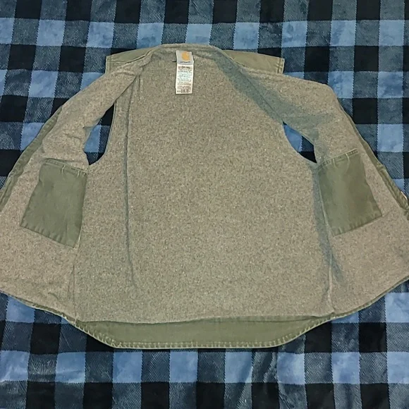 Vintage. Carhartt. USA Components. Zip Vest. Fleece-lined.  Men's size LT - Picture 11 of 16